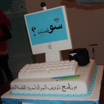 Shou Osstik graduation cake in the shape of a computer and monitor