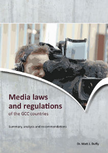 Cover of Matt Duffy report on Media laws and regs of GCC countries