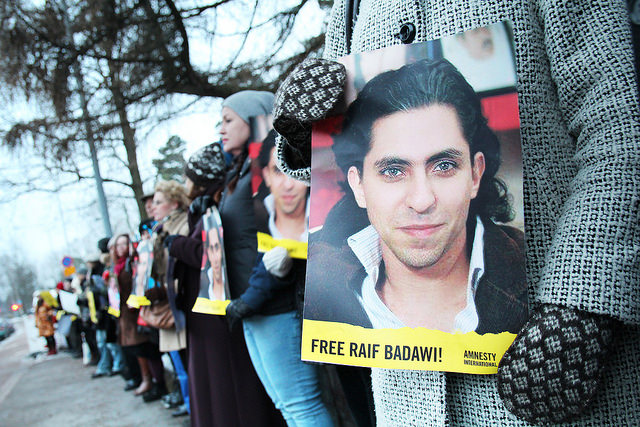 Photo: Protest demanding freeing Raif Badawy – Amnesty International (CC BY 2.0)