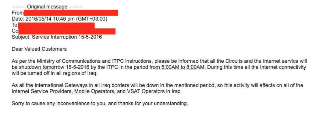 Leaked email